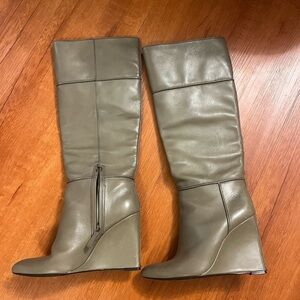 Tory Burch Olive Wedge Boots